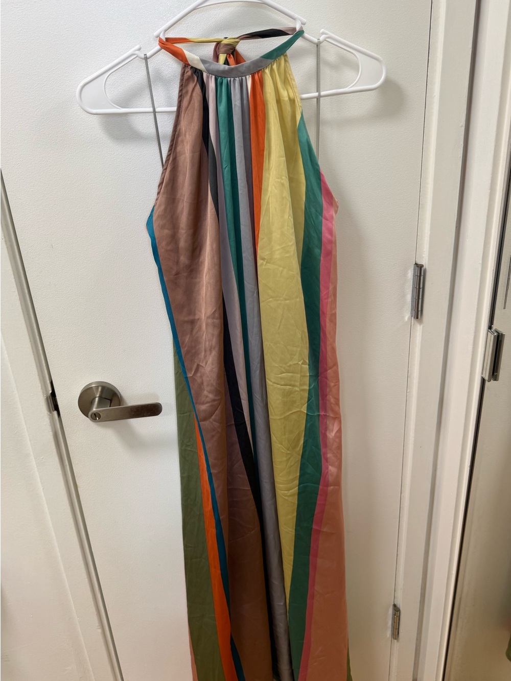 Zara Multicolor Striped Halter Maxi Dress - Picture 1 of 4
